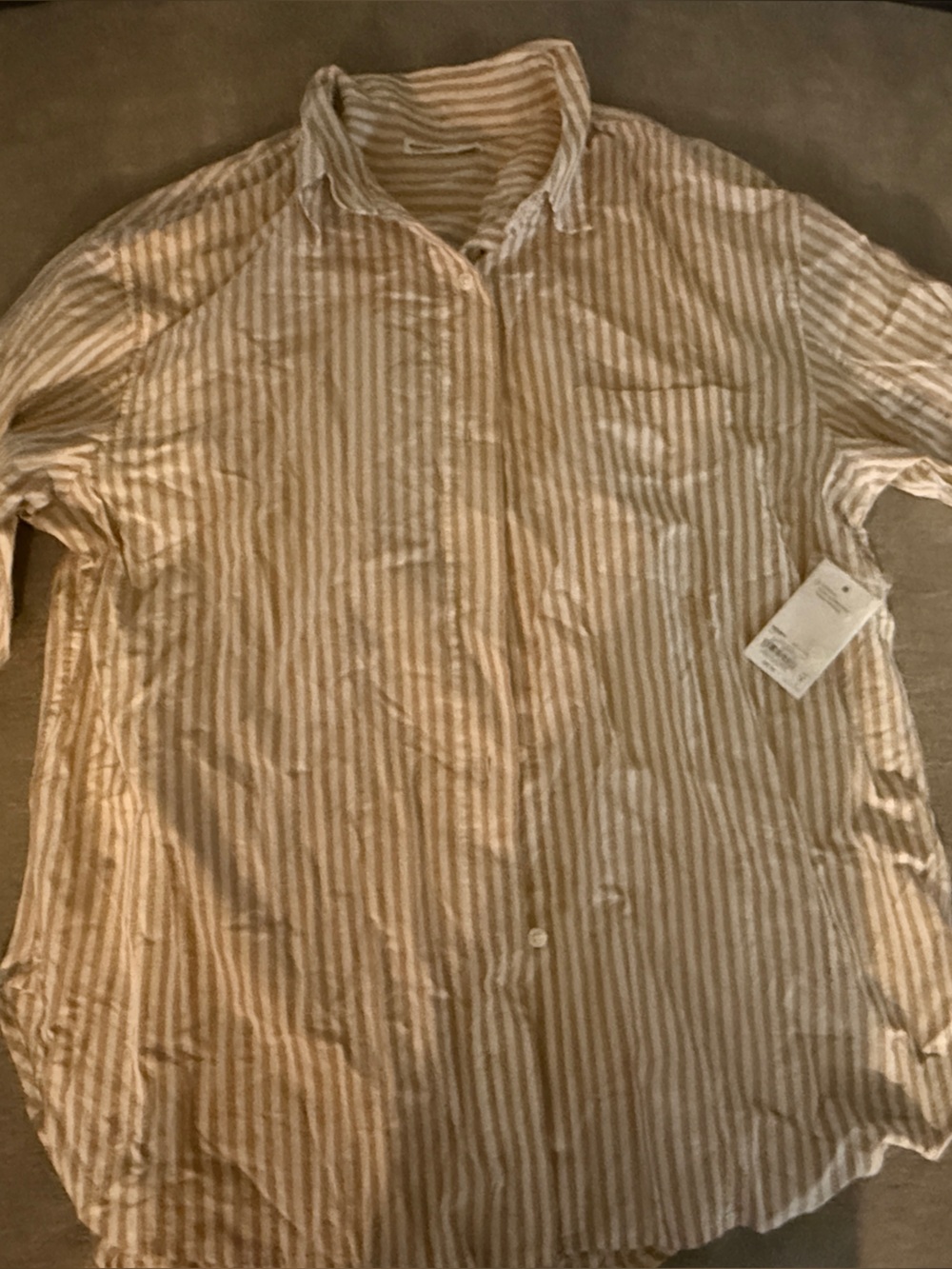 Kohl's Striped Pink and White Button-Down Shirt